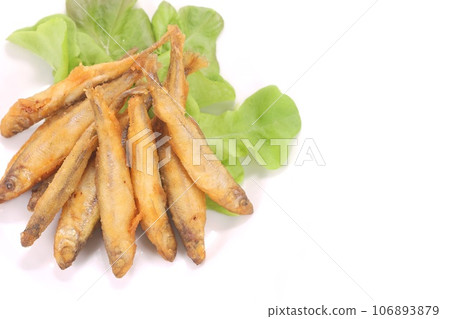 油炸胡瓜魚,魚菜,油炸食品,明亮的背景 油炸胡瓜魚,魚菜,油炸食品,明亮的背景 106893879