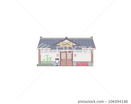 一家日本餐廳的線條插圖 106894186