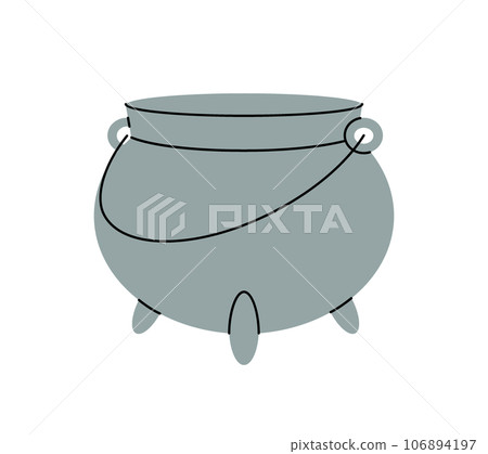 Witch's cauldron, magic pot. October creepy holiday, Halloween party. Vector illustration. Witch's cauldron, magic pot. October creepy holiday, Halloween party. Vector illustration. 106894197