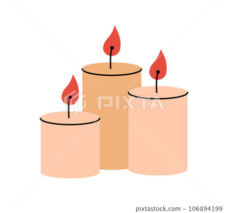 Wax candles. October creepy holiday, Halloween party. Vector illustration. 106894199