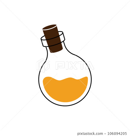 Bottle of poison. October creepy holiday, Halloween party. Vector illustration. Bottle of poison. October creepy holiday, Halloween party. Vector illustration. 106894205