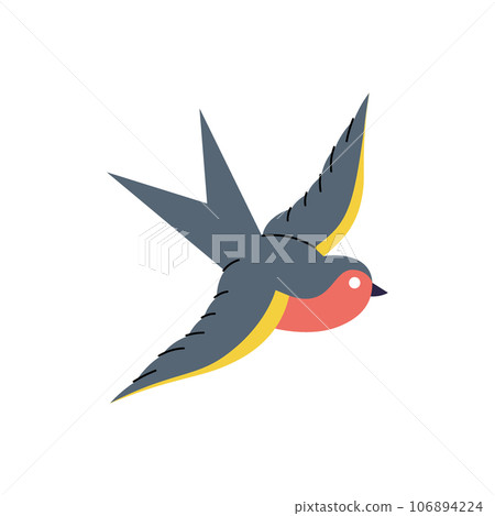 Swallow. Old school tattoo. Vector illustration. 106894224