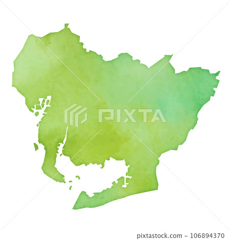 Illustration of Aichi prefecture map in watercolor style 106894370