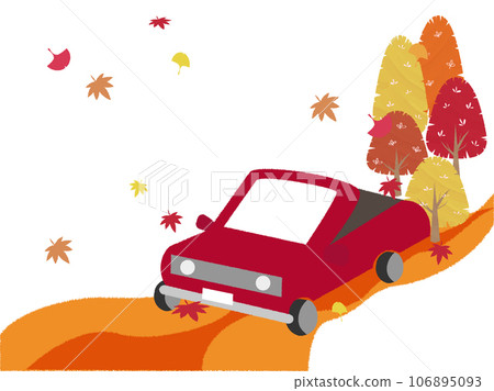 秋葉和紅色汽車 106895093