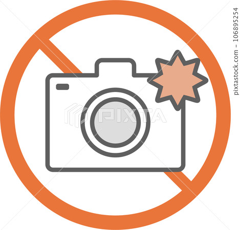Flash photography prohibited icon (thin type) 106895254