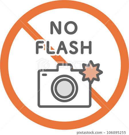 Flash photography prohibited icon (thin type) 106895255