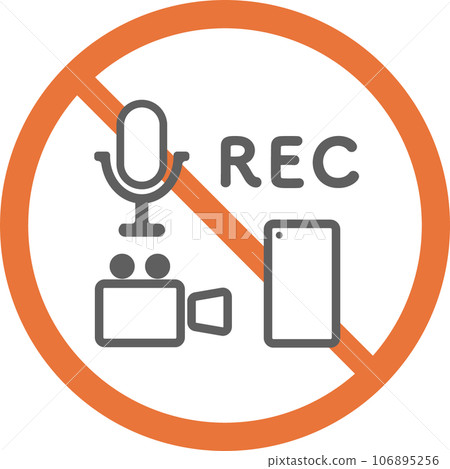 Recording/shooting prohibited icon (thin type) 106895256