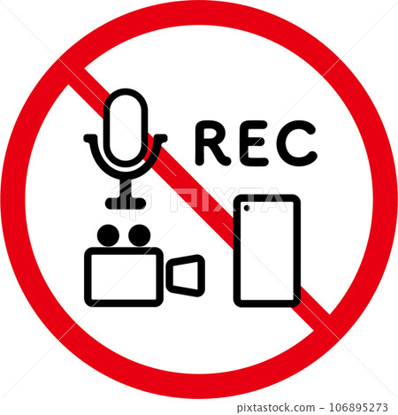 禁止錄音/禁止錄音圖標(細型) 禁止錄音/禁止錄音圖標(細型) 106895273