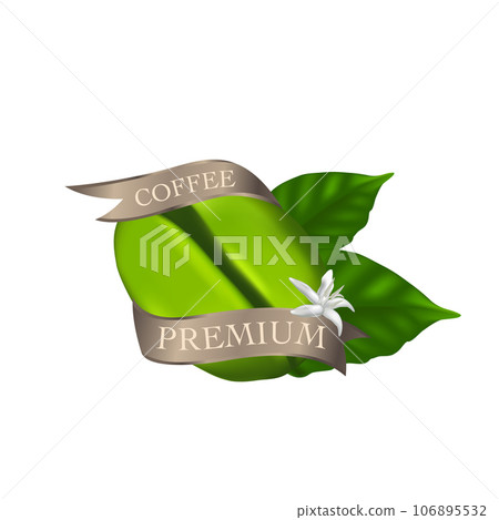 Vector illustration of Specialty coffee,  Branches of coffee tree with leaves and berry 106895532