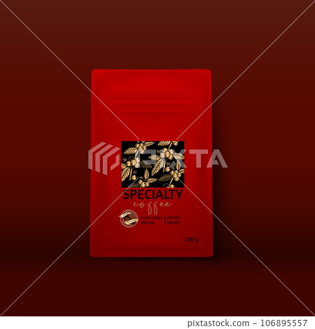 Vector illustration of Specialty coffee,  Branches of coffee tree with leaves and berry 106895557