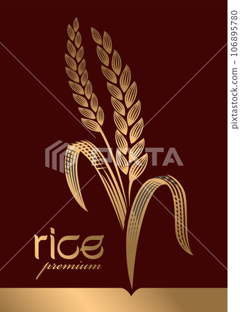 paddy rice premium organic natural product banner logo vector design 106895780