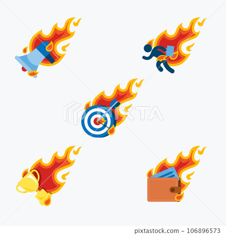 Business elements hot fire icons set Design Vector, Creative Symbol. 106896573
