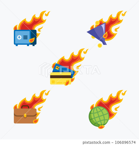 Business elements hot fire icons set Design Vector, Creative Symbol. 106896574