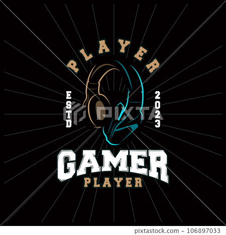 Headset Logo Design Simple Headset Gamer Illustration Template 106897033