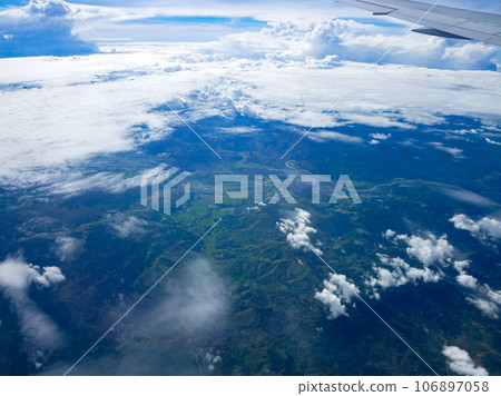 View from airplane window View from airplane window 106897058