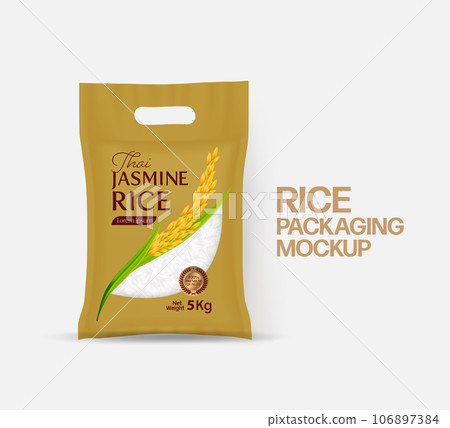 Rice Package Mockup Thailand food Products, vector illustration Rice Package Mockup Thailand food Products, vector illustration 106897384
