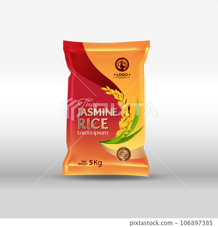 Rice Package Mockup Thailand food Products, vector illustration Rice Package Mockup Thailand food Products, vector illustration 106897385