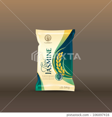 Rice Package Mockup Thailand food Products, vector illustration Rice Package Mockup Thailand food Products, vector illustration 106897416