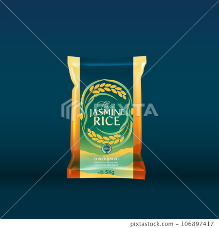 Rice Package Mockup Thailand food Products, vector illustration Rice Package Mockup Thailand food Products, vector illustration 106897417