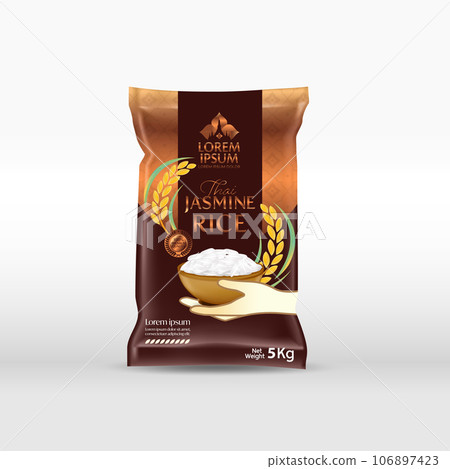 Rice Package Mockup Thailand food Products, vector illustration Rice Package Mockup Thailand food Products, vector illustration 106897423