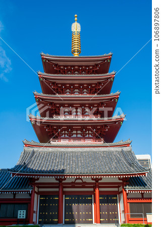 淺草,東京,淺草寺,五層寶塔 淺草,東京,淺草寺,五層寶塔 106897806