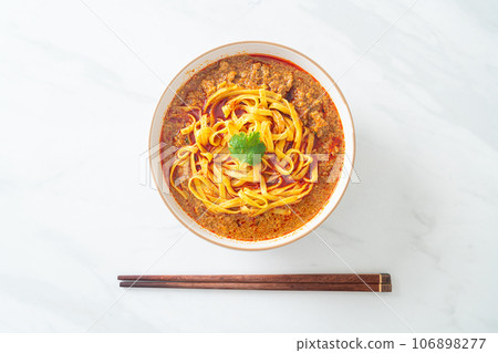 Spicy Chinese Yunnan Noodles Soup or Kwa Meng Spicy Chinese Yunnan Noodles Soup or Kwa Meng 106898277