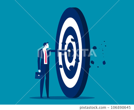 Businessman destroyed the target. Business vector illustration 106898645