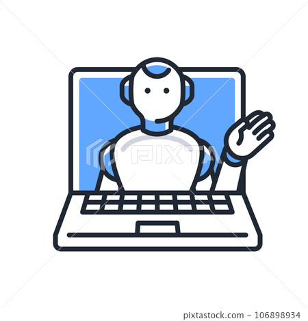 Simple vector icon illustration material of a humanoid AI robot that proposes Simple vector icon illustration material of a humanoid AI robot that proposes 106898934