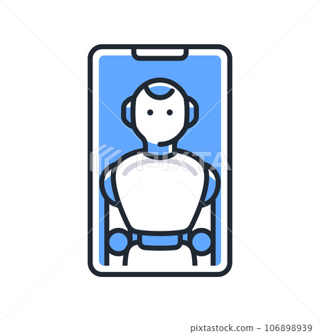 Simple vector icon illustration material of smartphone and artificial intelligence 106898939