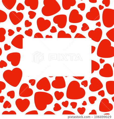 Vector Frame With Red Heart On White Background. 106899029