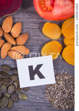 Healthy eating containing natural minerals, potassium and vitamin K Healthy eating containing natural minerals, potassium and vitamin K 106901068