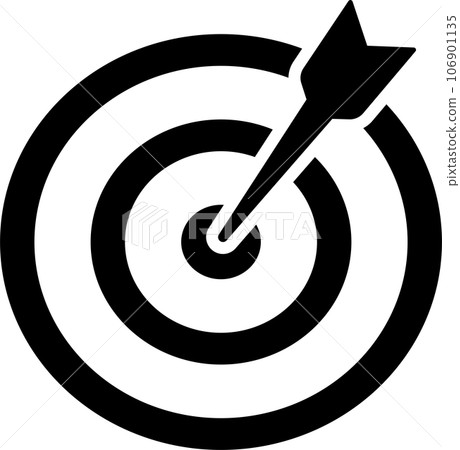 Icon of a target with a bow stuck in it 106901135