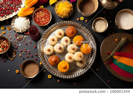 Diwali celebration with space for text or greetings. Copy space and Diwali concept. Diwali celebration with space for text or greetings. Copy space and Diwali concept. 106901344