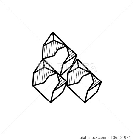 Stone Logo, Natural Stone Abstract, Outline Design, Vector Luxury Vintage Emerald Gemstone Jewelry 106901985
