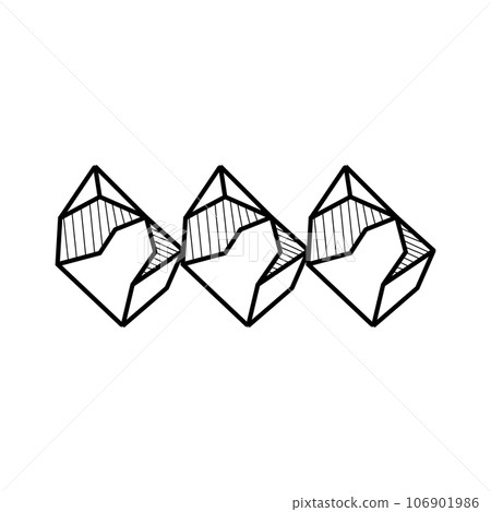 Stone Logo, Natural Stone Abstract, Outline Design, Vector Luxury Vintage Emerald Gemstone Jewelry 106901986