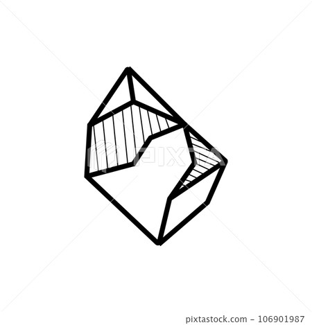 Stone Logo, Natural Stone Abstract, Outline Design, Vector Luxury Vintage Emerald Gemstone Jewelry 106901987
