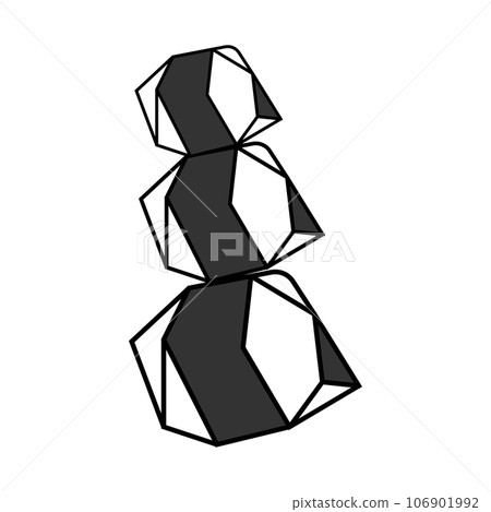 Stone Logo, Natural Stone Abstract, Outline Design, Vector Luxury Vintage Emerald Gemstone Jewelry 106901992