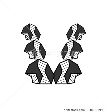 Stone Logo, Natural Stone Abstract, Outline Design, Vector Luxury Vintage Emerald Gemstone Jewelry 106901993
