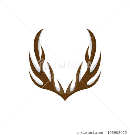 Deer Horn Logo, Animal Vector, Minimalist Simple Design, Illustration Symbol Icon 106902025