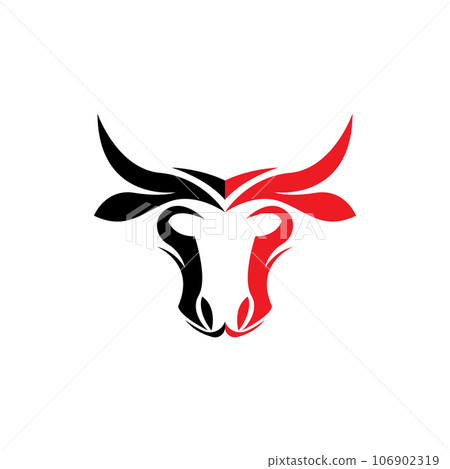 Bull Logo Design, Bull Head Vector, Simple Vintage Buffalo And Cow Long Horn Bull Logo Design, Bull Head Vector, Simple Vintage Buffalo And Cow Long Horn 106902319