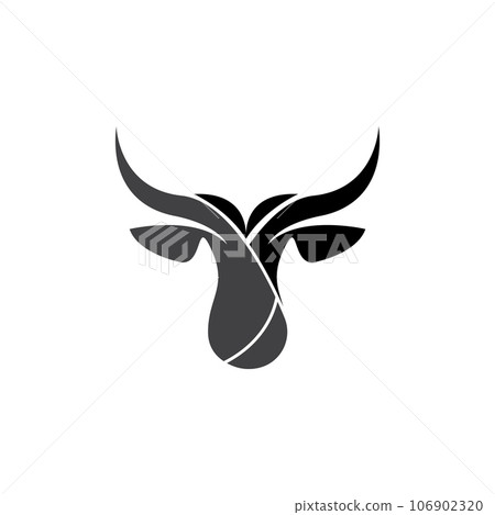 Bull Logo Design, Bull Head Vector, Simple Vintage Buffalo And Cow Long Horn Bull Logo Design, Bull Head Vector, Simple Vintage Buffalo And Cow Long Horn 106902320