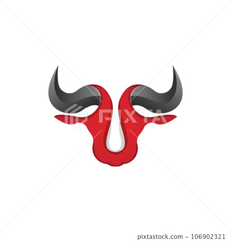 Bull Logo Design, Bull Head Vector, Simple Vintage Buffalo And Cow Long Horn Bull Logo Design, Bull Head Vector, Simple Vintage Buffalo And Cow Long Horn 106902321