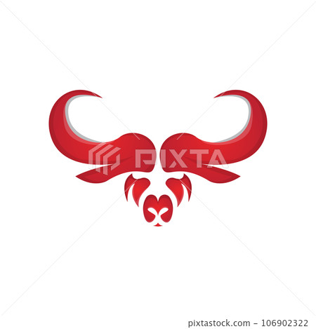 Bull Logo Design, Bull Head Vector, Simple Vintage Buffalo And Cow Long Horn Bull Logo Design, Bull Head Vector, Simple Vintage Buffalo And Cow Long Horn 106902322
