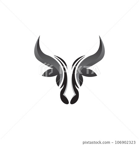 Bull Logo Design, Bull Head Vector, Simple Vintage Buffalo And Cow Long Horn Bull Logo Design, Bull Head Vector, Simple Vintage Buffalo And Cow Long Horn 106902323
