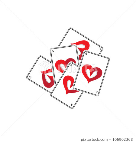 Casino Poker Vintage Logo, Vector Diamonds, Ace, Hearts And Spades, Poker Club Gambling Game Design 106902368