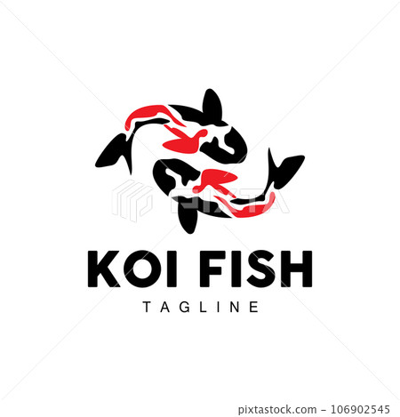Koi Fish Logo Design, Chinese Lucky And Triumph Ornamental Fish Vector, Company Brand Gold Fish Icon Koi Fish Logo Design, Chinese Lucky And Triumph Ornamental Fish Vector, Company Brand Gold Fish Icon 106902545