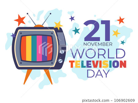 World Television Day Vector Illustration on november 21 with TV for Web Banner or Poster in Flat Cartoon Background Design World Television Day Vector Illustration on november 21 with TV for Web Banner or Poster in Flat Cartoon Background Design 106902609
