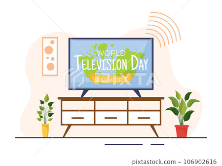 World Television Day Vector Illustration on november 21 with TV for Web Banner or Poster in Flat Cartoon Background Design World Television Day Vector Illustration on november 21 with TV for Web Banner or Poster in Flat Cartoon Background Design 106902616