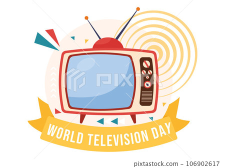 World Television Day Vector Illustration on november 21 with TV for Web Banner or Poster in Flat Cartoon Background Design 106902617