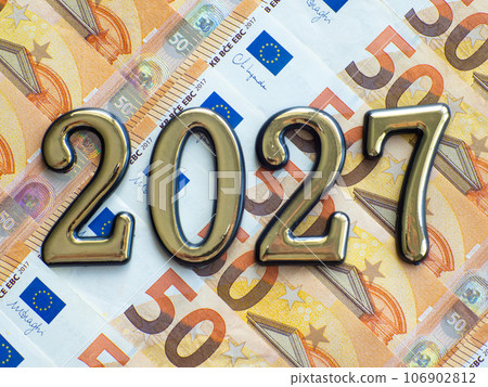 Background of the fifty euros banknotes and 2027 Background of the fifty euros banknotes and 2027 106902812